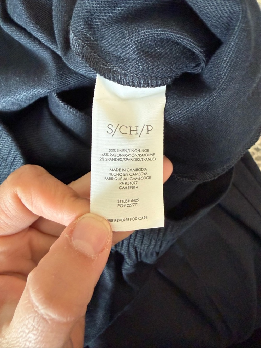 CAbi Navy linen blend trousers #6425, size S - Picture 7 of 7